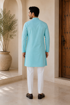 Sky Blue Jacquard Men’s Kurta