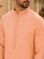 Gulbahar Peach Embroidered Kurta Set