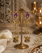 Royal Amethyst Cascade Jhumka Earrings