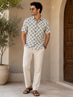 Monochrome Print Cotton Shirt