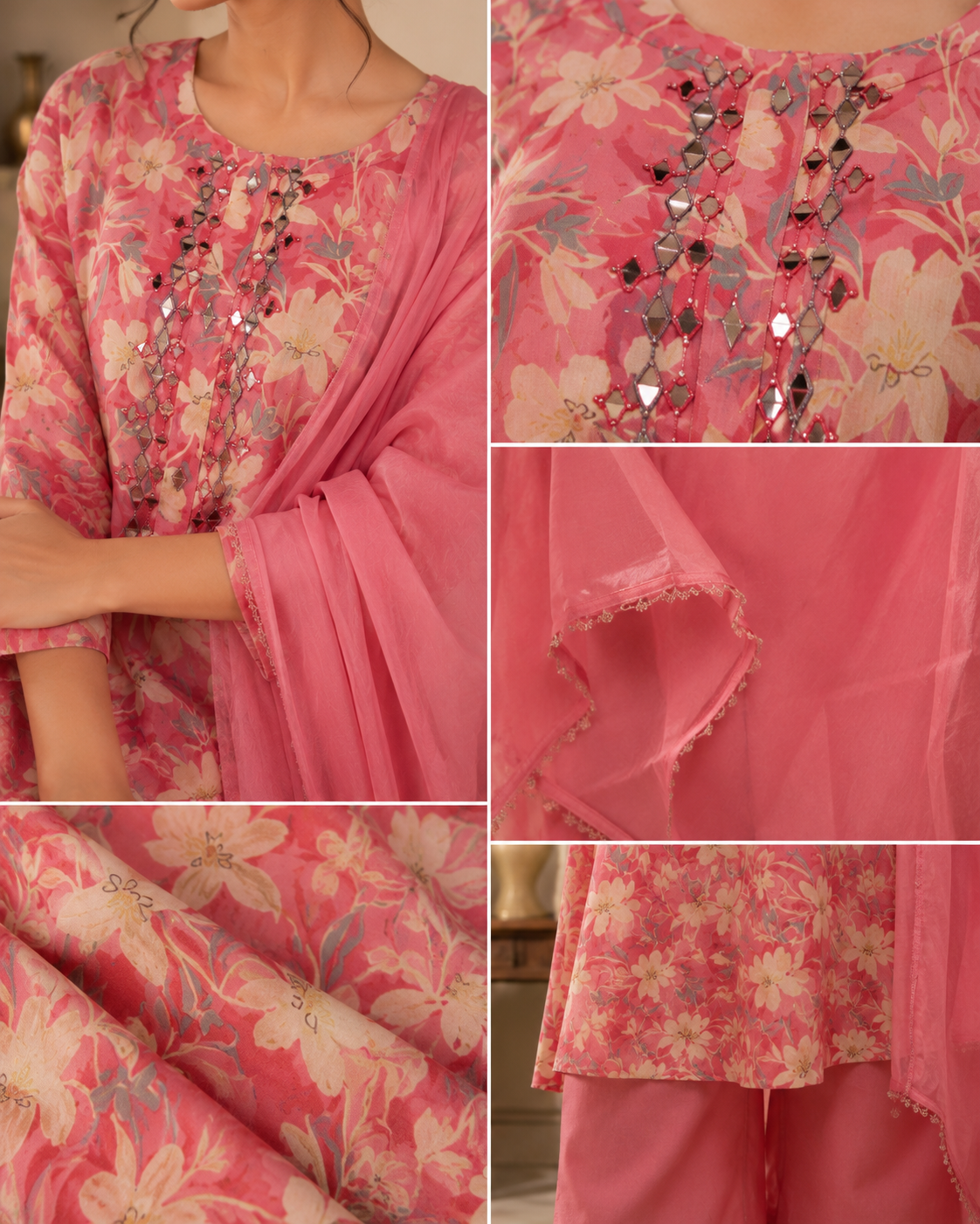 Blush Bloom Mirror Set