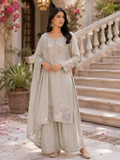 Sage Blossom Embroidered Palazzo Set