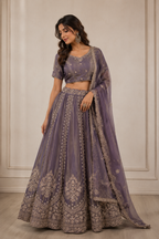 Moonlit Amethyst Embroidered Lehenga Set