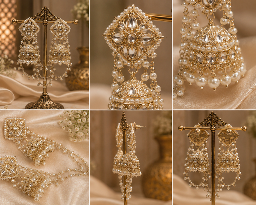 Pearl Noor Passa Jhumka Earrings