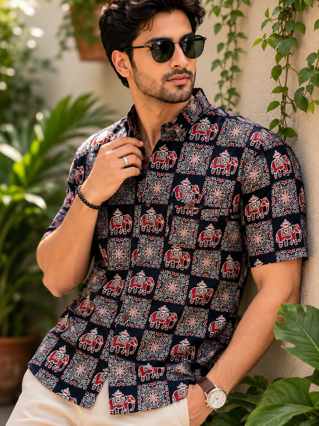 Royal Elephant Heritage Print Shirt