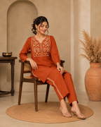 Cotton Bloom Embroidered Set