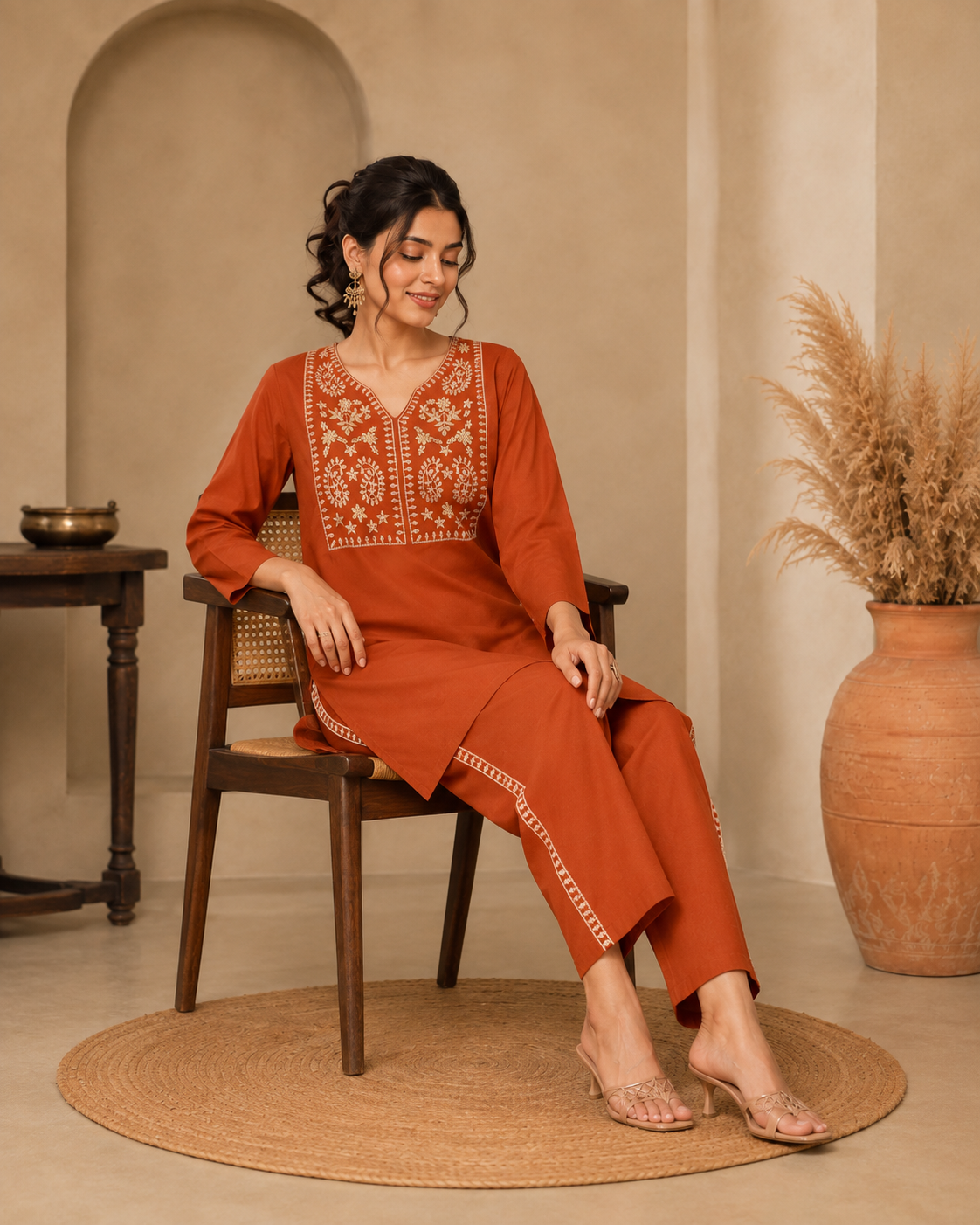 Cotton Bloom Embroidered Set