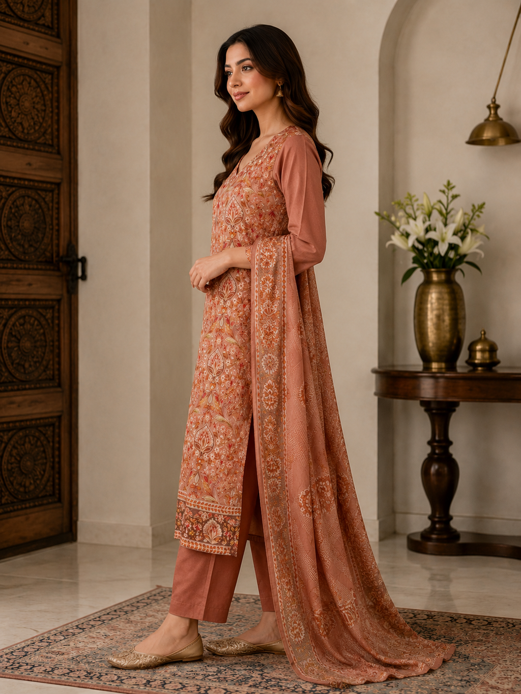 Autumn Peach Heritage Suit Set