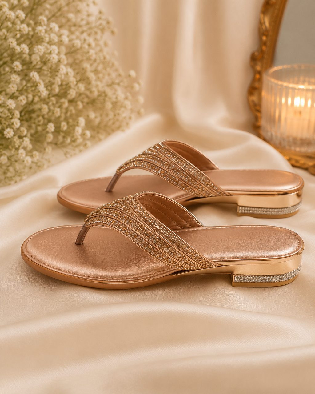 Rose Gold Crystal Elegance Sandals