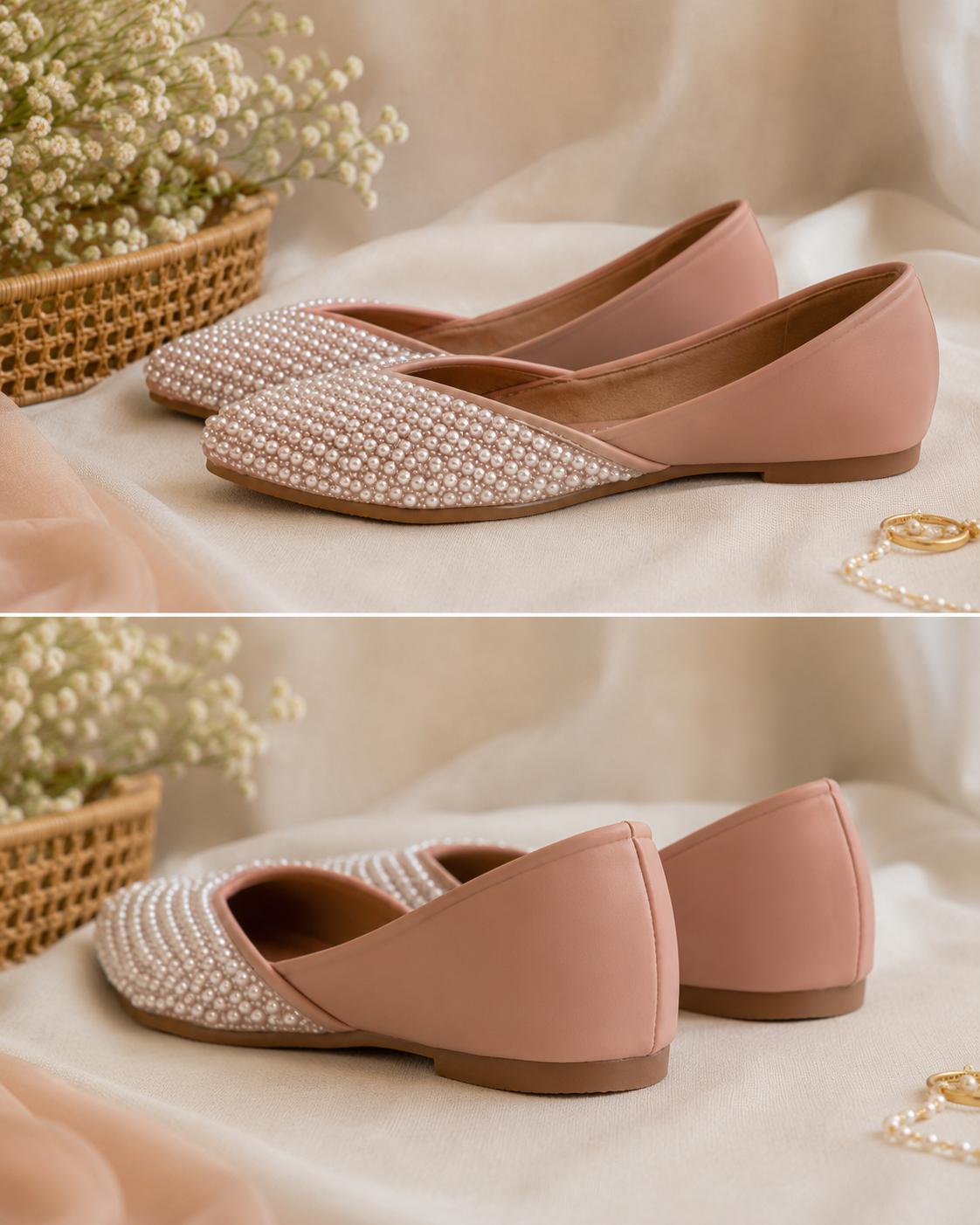 Blush Pearl Embellished Punjabi Jutti