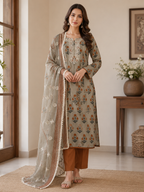 Autumn Bloom Printed Cotton Suit Set