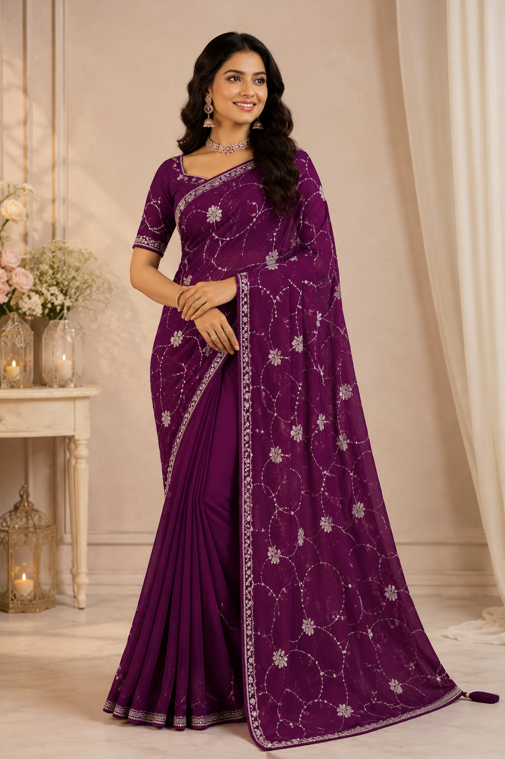 Elegant Embellished Designer Saree