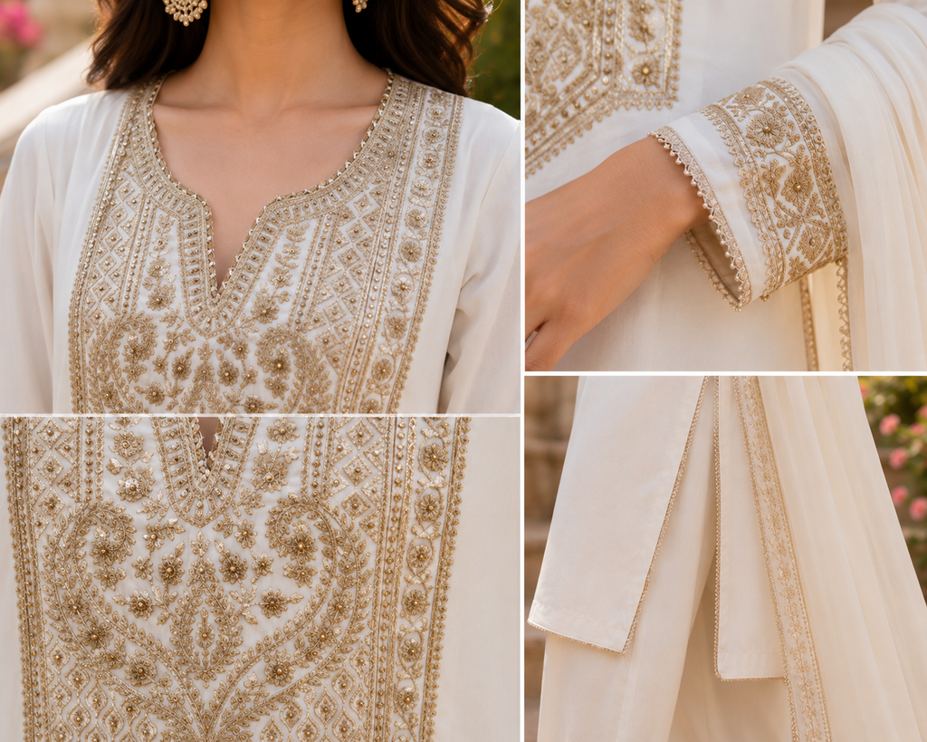 Ivory Noor Embroidered Salwar Set