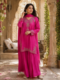 Fuchsia Noor Embroidered Palazzo Set