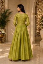 Meher Anarkali in Soft Olive