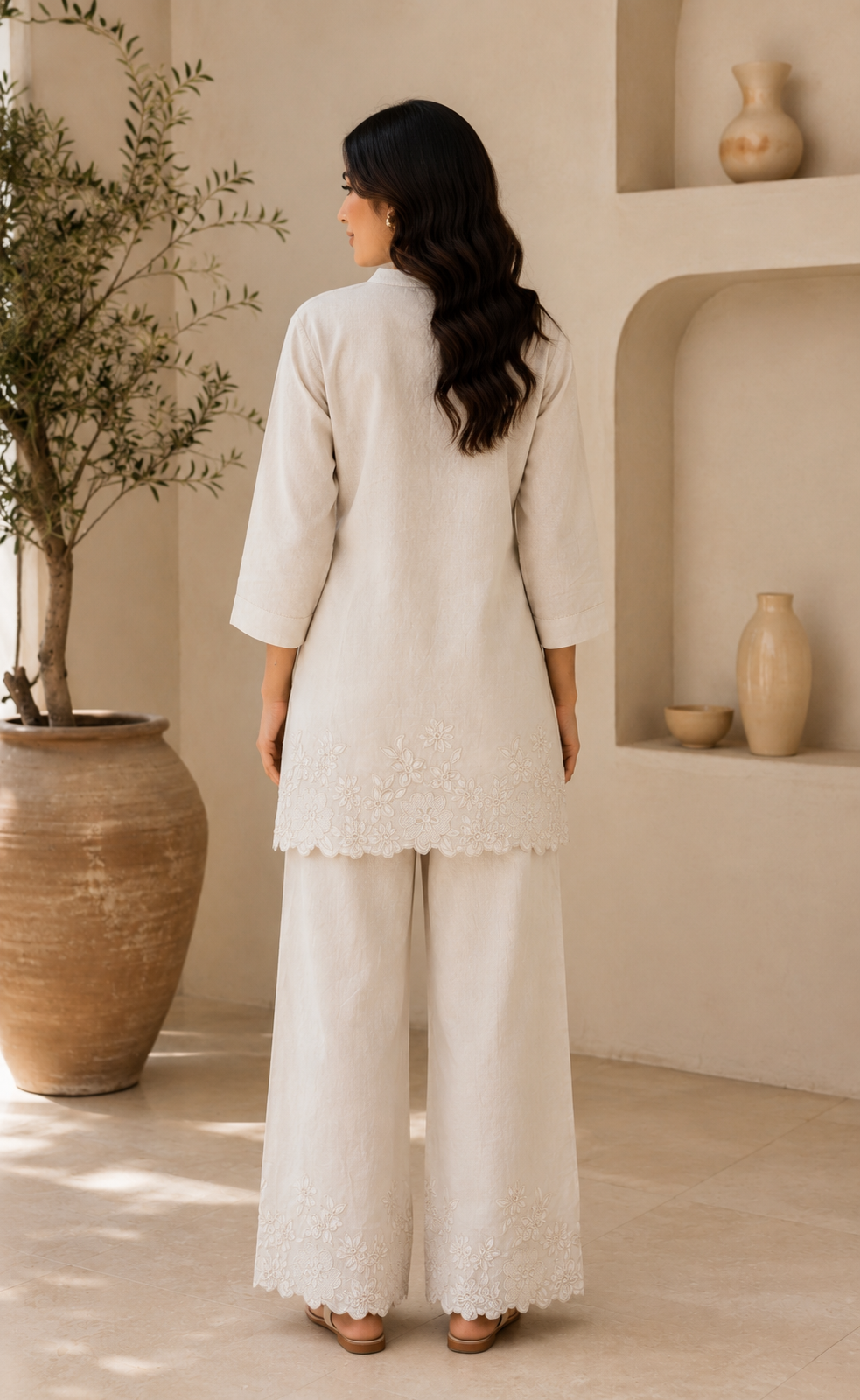 Blossom Embroidered Cotton Set