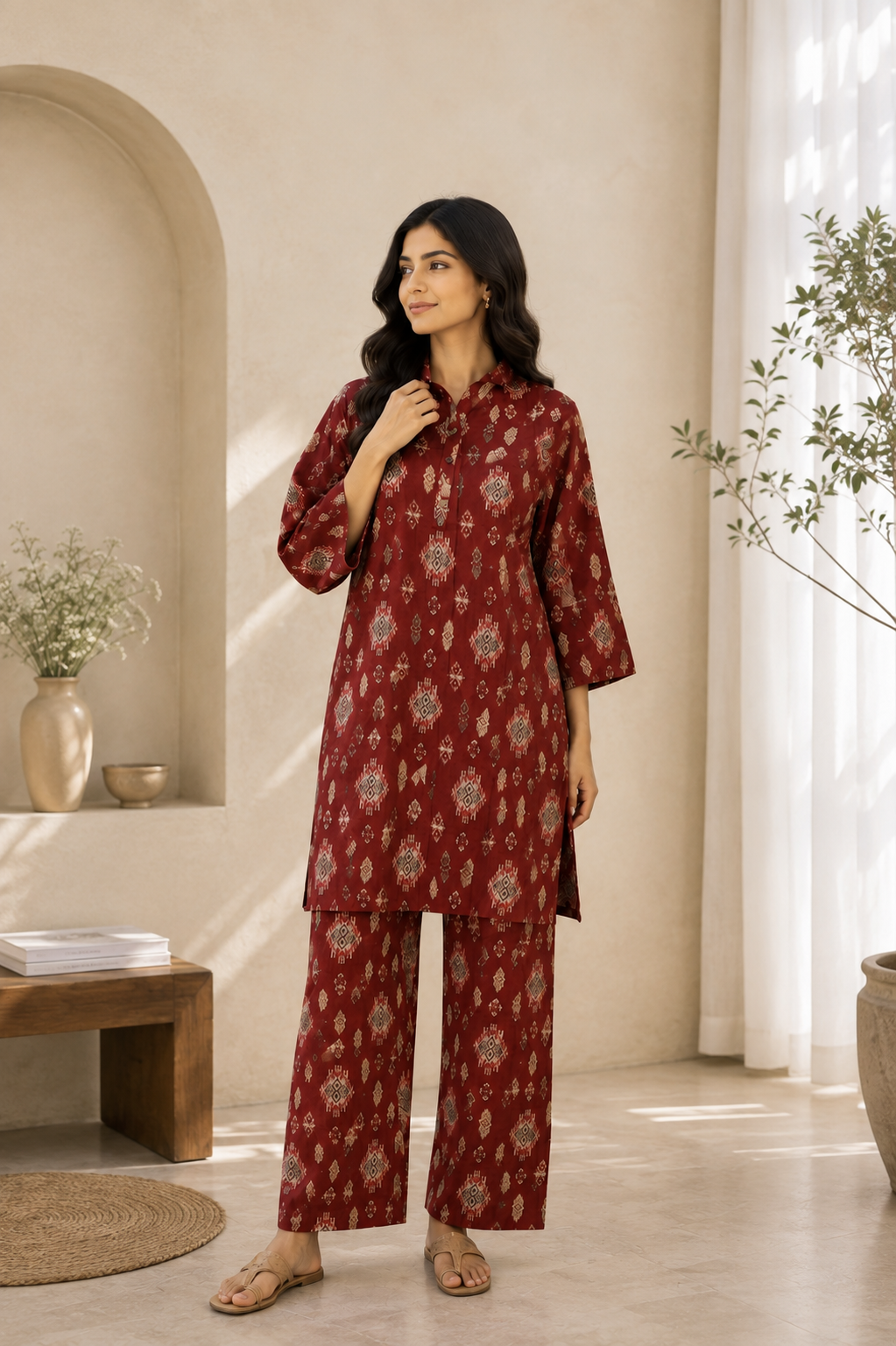 Printed Cotton Kurta & Pant Set