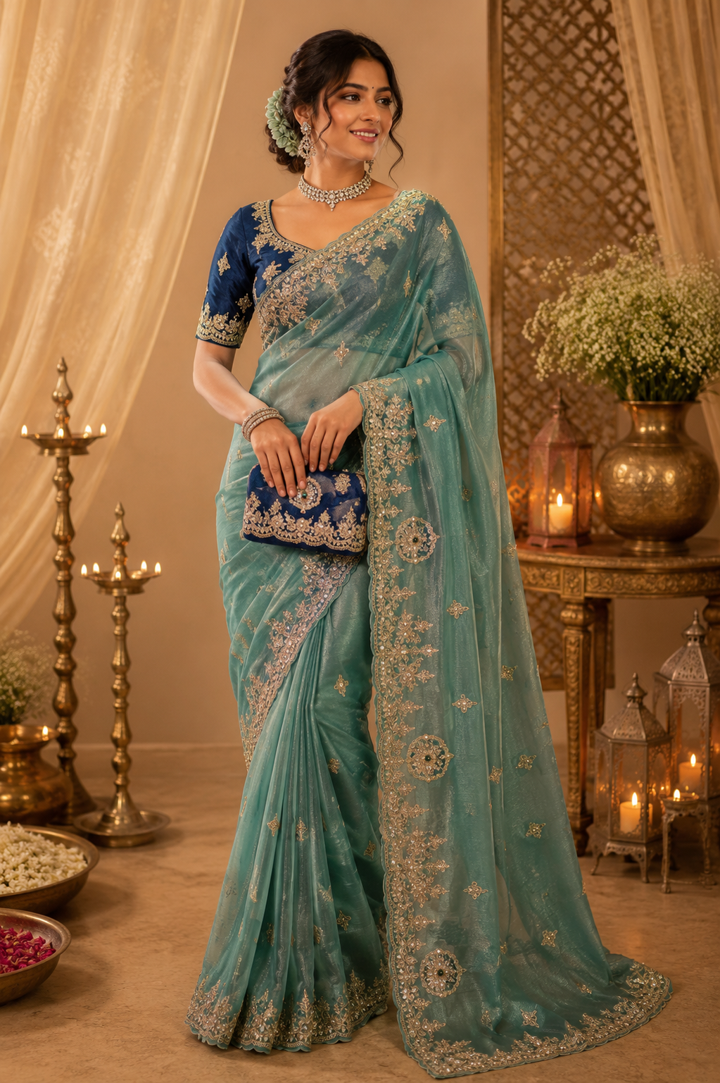 Embroidered Designer Saree
