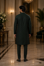 Emerald Noir Embroidered Kurta Set