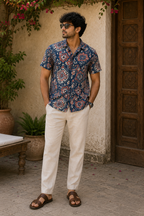 Royal Indigo Cotton Shirt