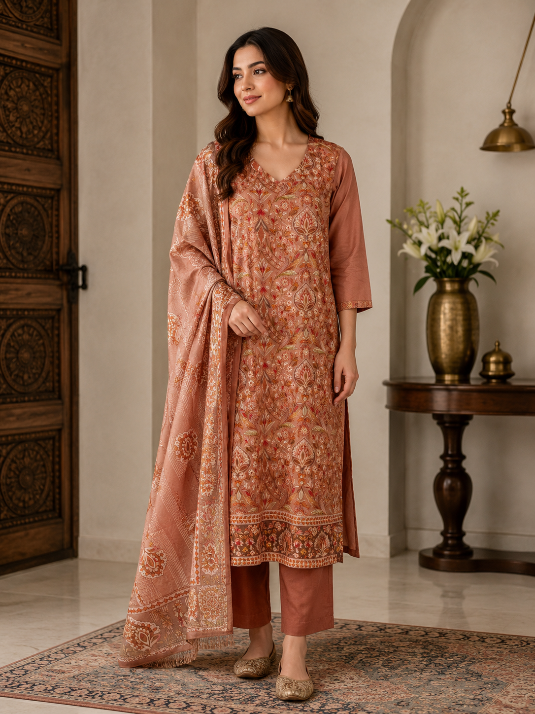 Autumn Peach Heritage Suit Set