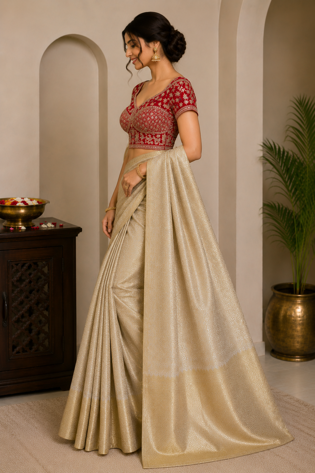 Cherry Blossom Saree