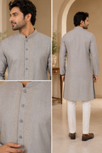 Silver Mist Embroidered Kurta