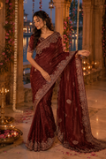 Royal Maroon Paisley Saree
