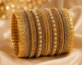 Golden Radiance Pearl & Crystal Chudi Set