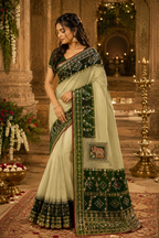 Emerald Heritage Saree with Royal Elephant