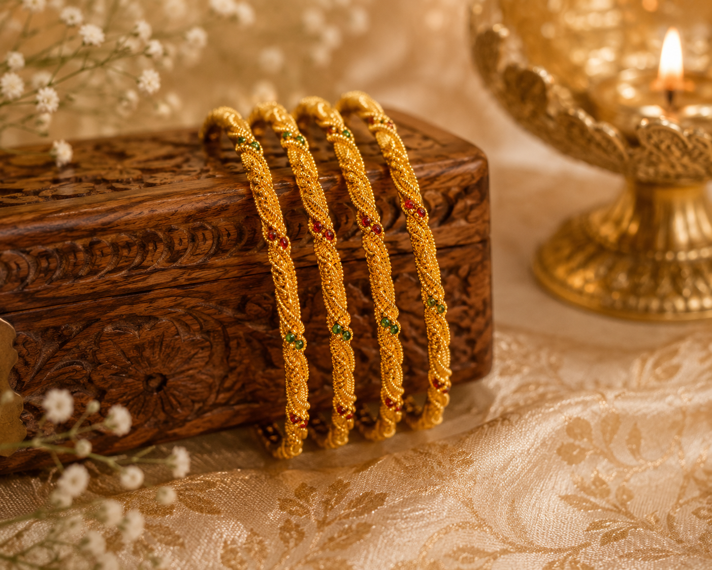 Heritage Gold Twist Bangles Set