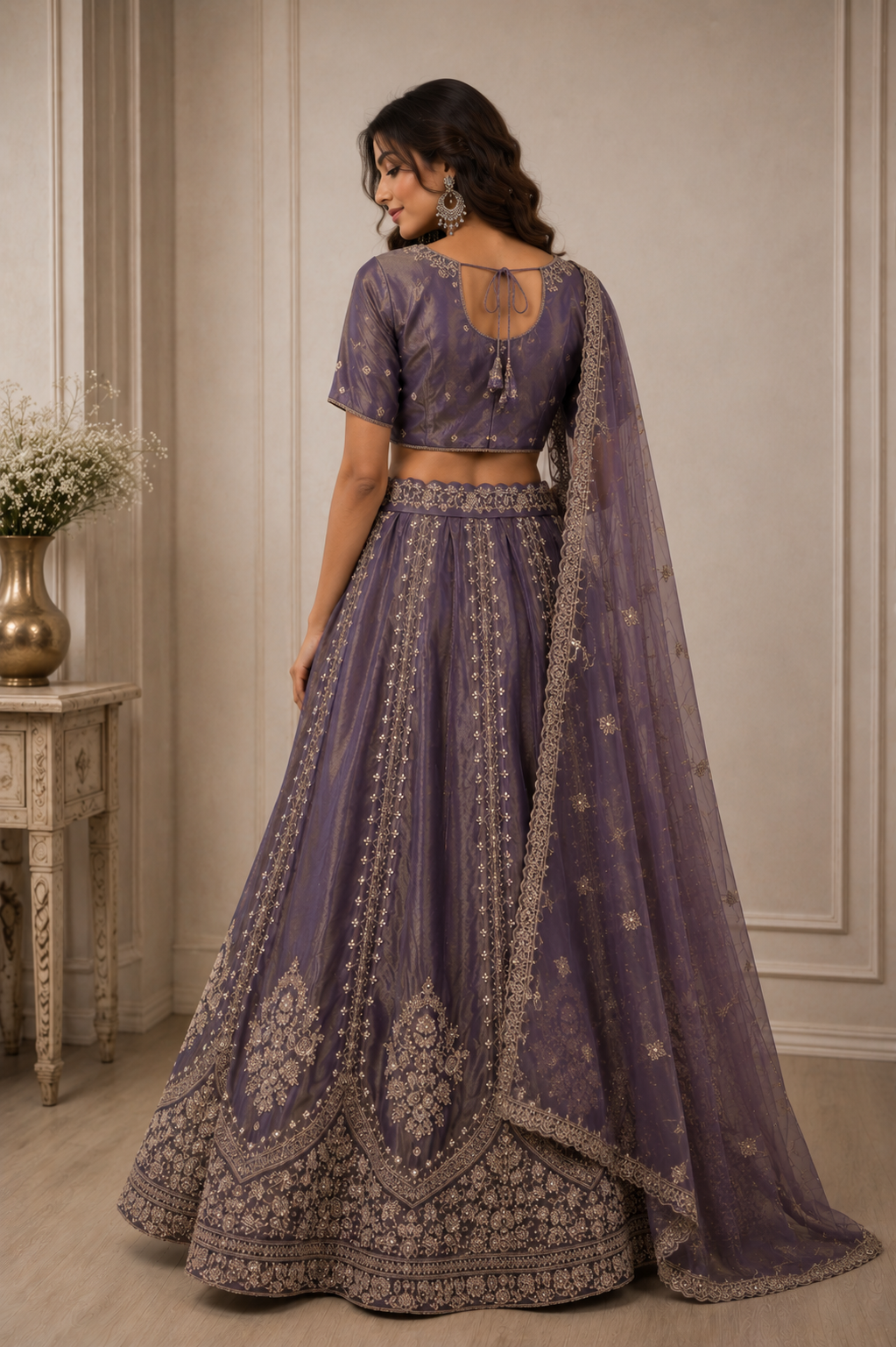Moonlit Amethyst Embroidered Lehenga Set