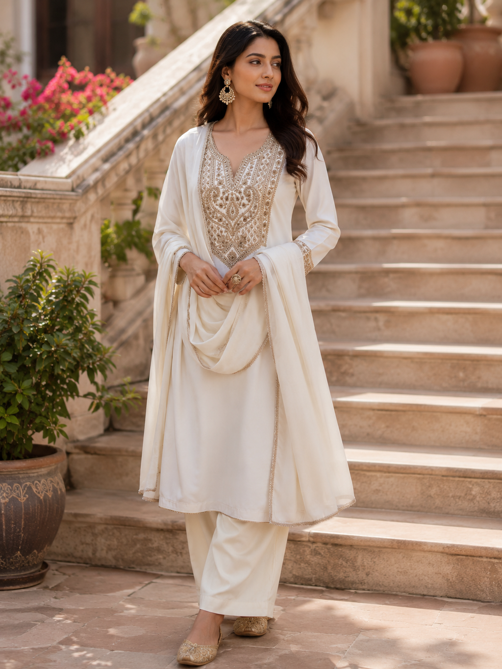 Ivory Noor Embroidered Salwar Set