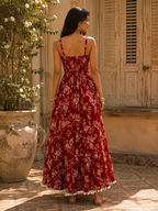 Scarlet Blossom Maxi dress