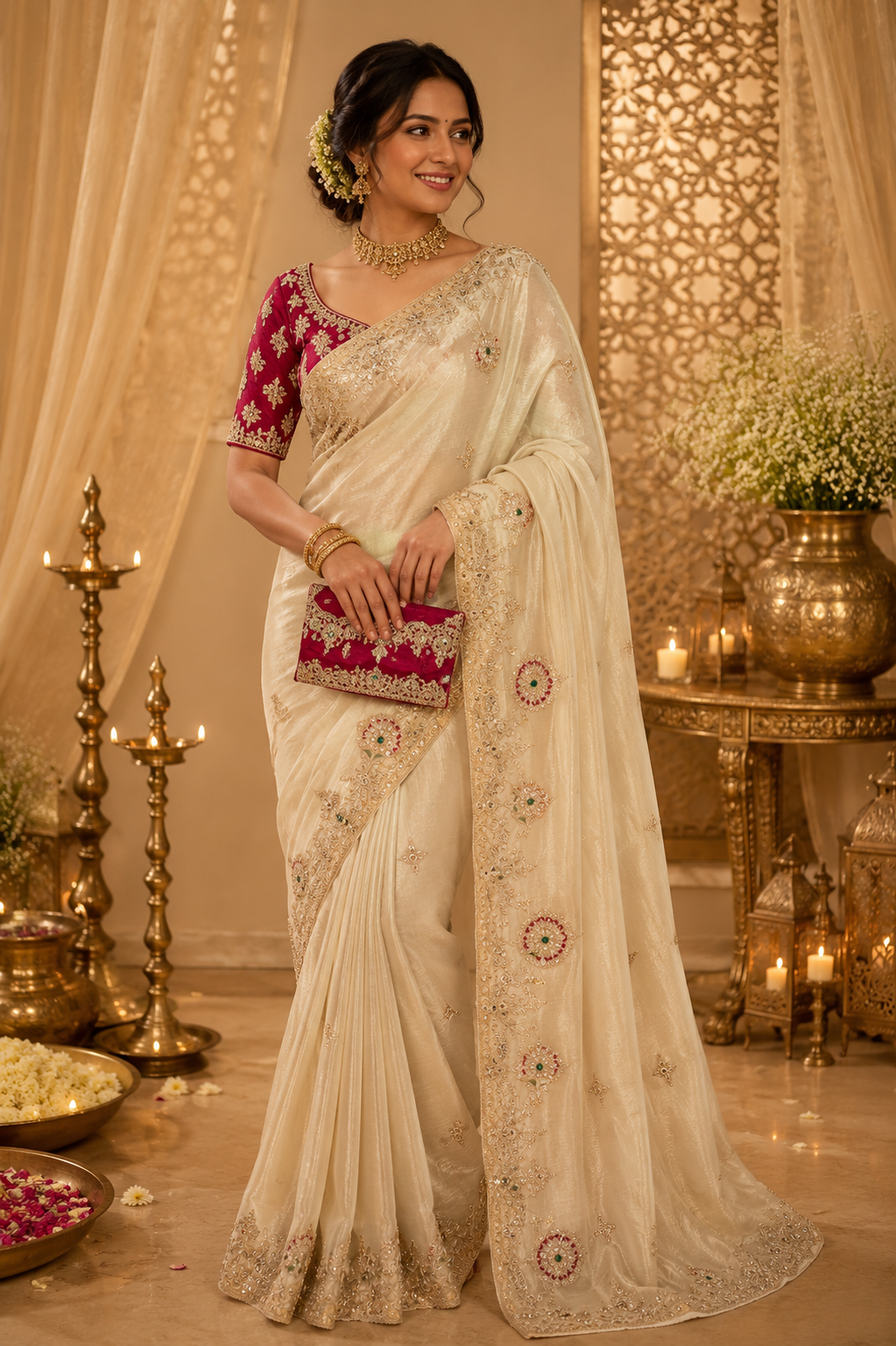 Embroidered Designer Saree