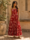 Scarlet Blossom Maxi dress