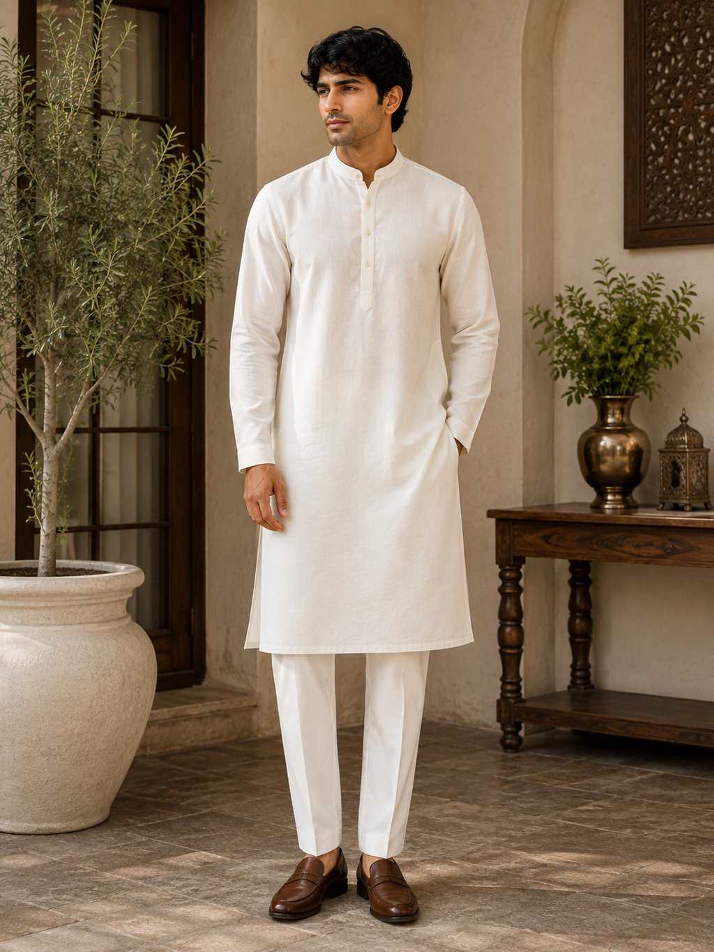 Ivory Heritage Cotton Kurta