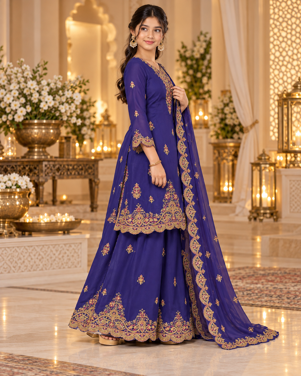 Royal Embroidered Palazzo Suit Set