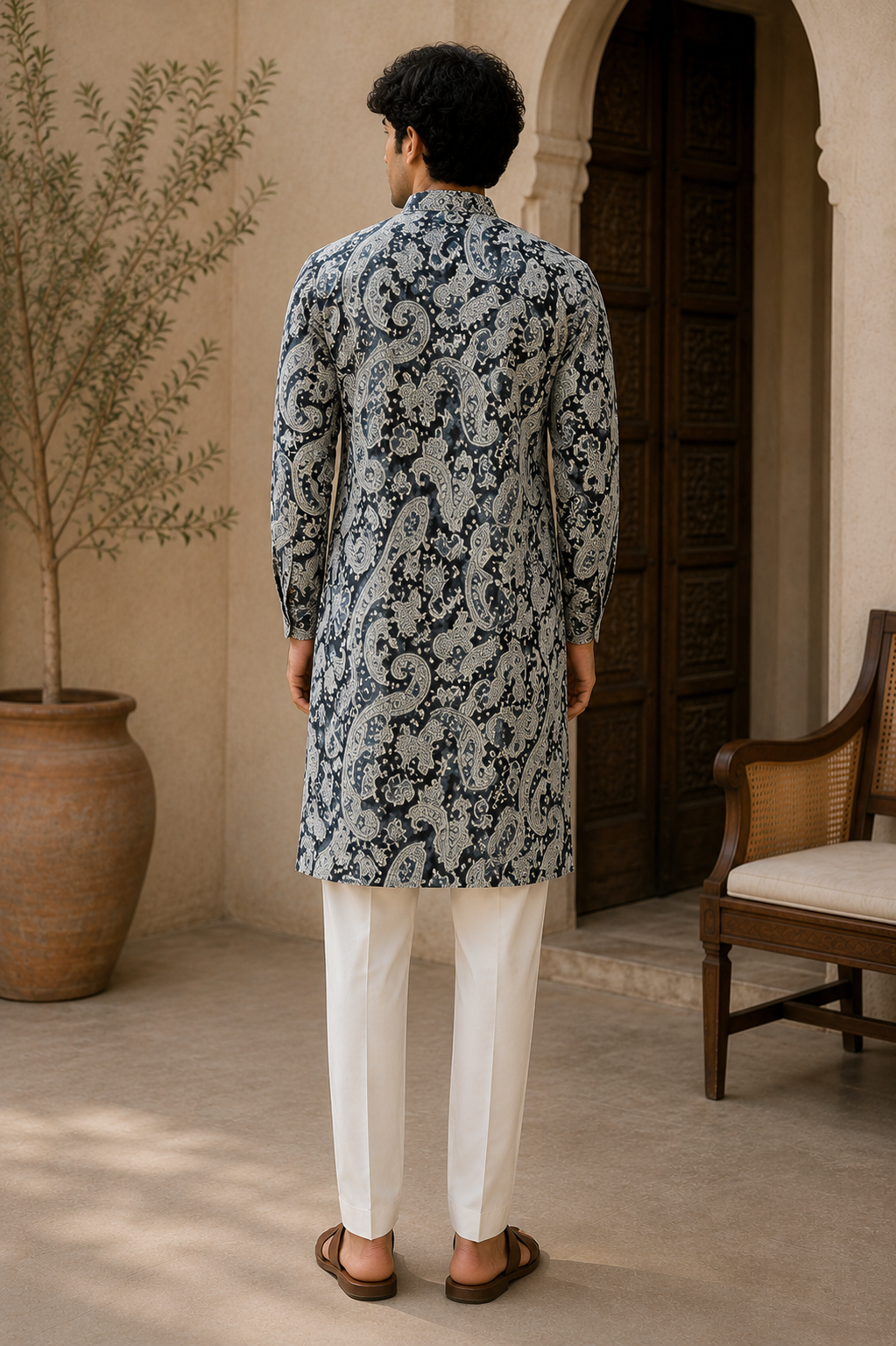 Paisley Midnight Cotton Kurta