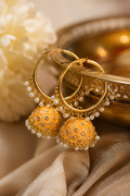 Pearl Bloom Hoop Jhumkas