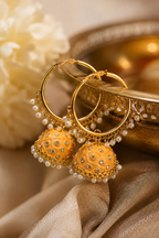 Pearl Bloom Hoop Jhumkas