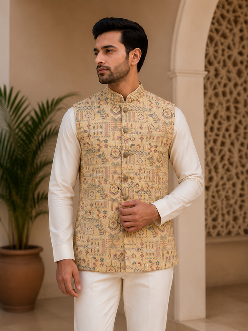 Artisan Heritage Embroidered Nehru Jacket