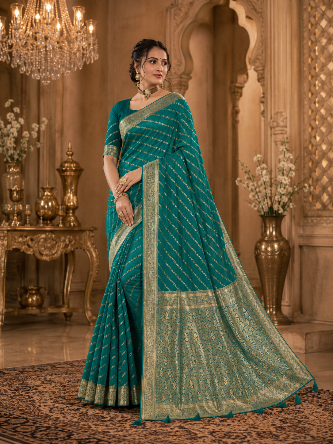 Radiant Heritage Saree with Dual Dupattas