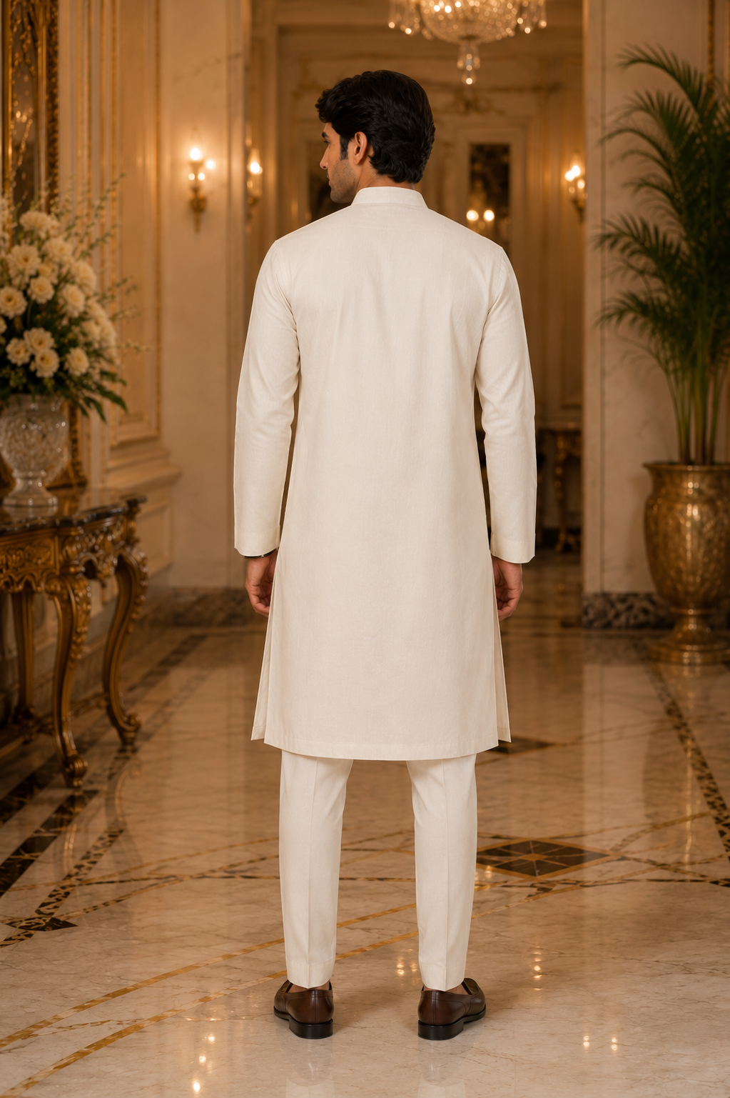 Ivory Heritage Embroidered Kurta