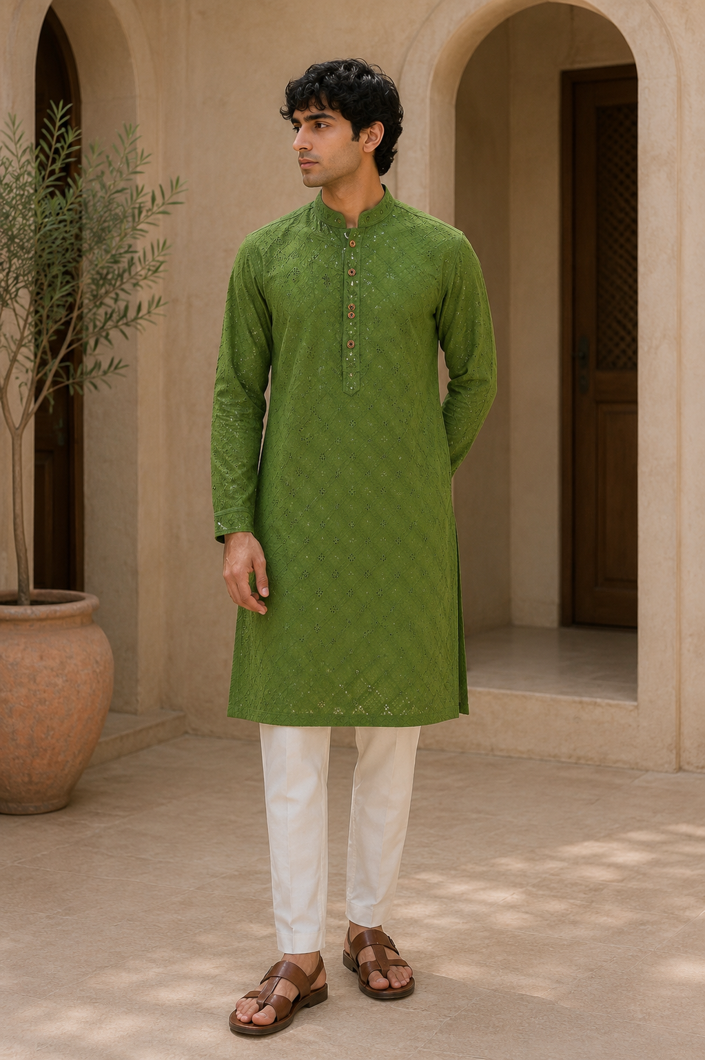 Cotton Embroidered Kurta