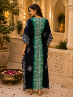 Emerald Batik Kaftan Dress