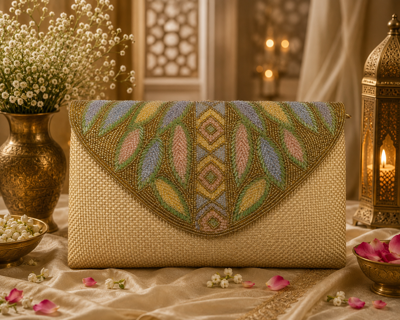 Handcrafted Beaded Clutch Purse