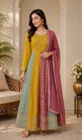 Aarohi Colorblock Embroidered Anarkali Set