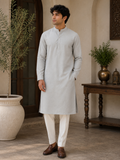 Stone Grey Premium Cotton Kurta