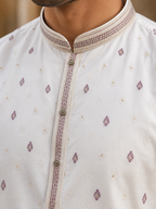 Ivory Orchid Embroidered Kurta